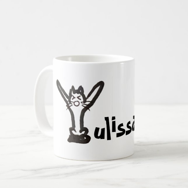 Mug - Lettre de chat Y avec nom (Devant gauche)