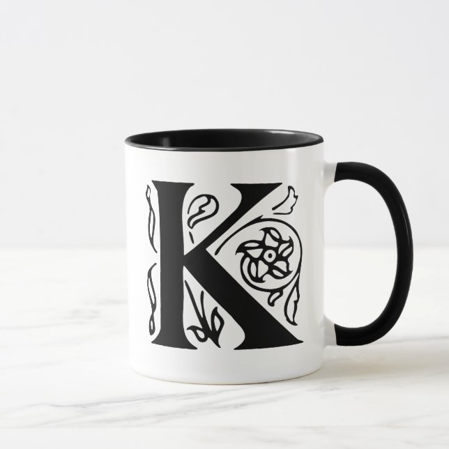 Mug Lettre de fantaisie K (Droite)