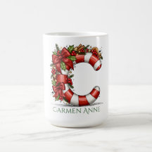 Lettre de l'alphabet en Candy Cane C 15 oz Noël