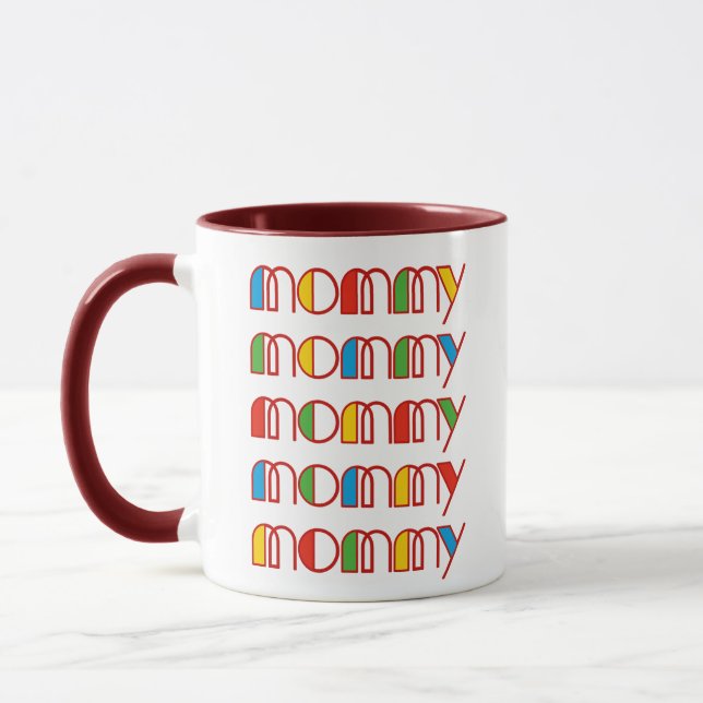 Mug Lettre de maman colorée Imprimer Cadeau de fête de (Gauche)