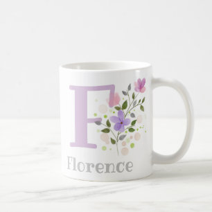 Mug Lettre de monogramme F & prénom