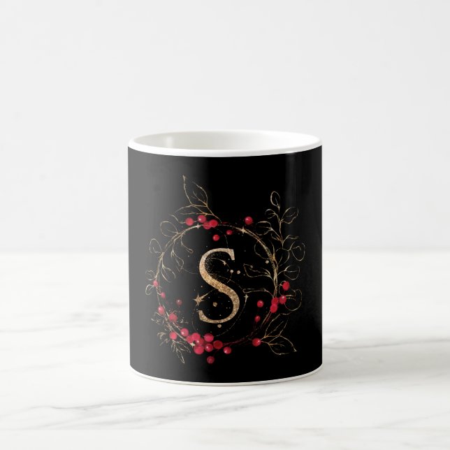 Mug Lettre de Parties scintillant initiale S Holly Euc (Centre)