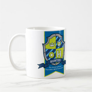Mug Lettre du chasseur H heraldry vert nom bleu signif
