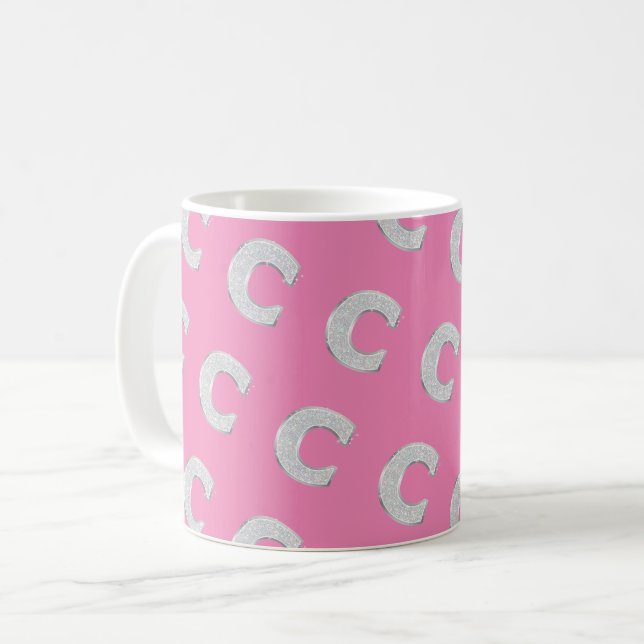 MUG LETTRE ESPÈCE ROSE C (Devant gauche)