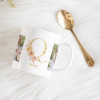 LETTRE FLEUR D'Or Moderne Q | Deux monogrammes pho