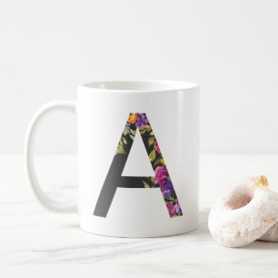 Mug LETTRE FLEUVE BOtanique A MONogramme