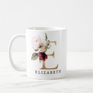 Mug LETTRE FLEUVE ROUGE ET BOURMANDE Élégante E