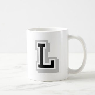 Mug lettre grise noire L