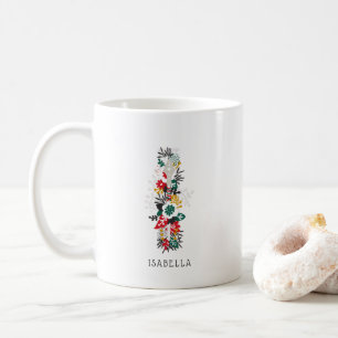 Mug Lettre I LETTRE FLEURIE Whimsical Monogramme I M