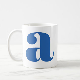 Mug Lettre initiale de monogramme moderne en bleu perv