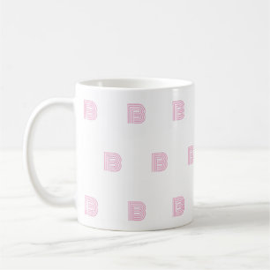 Mug Lettre initiale de monogramme motif simple rose mo