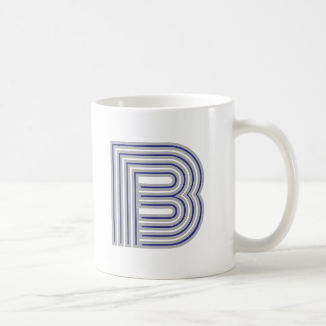 Mug Lettre initiale de monogramme simple minimal moder (Droite)