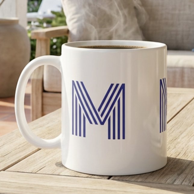 Mug Lettre initiale de monogramme simple minimal moder (Créateur téléchargé)