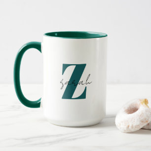 Mug Lettre initiale et nom   Monogramme Moderne