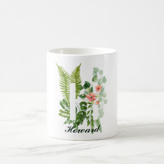 Mug Lettre initiale H monogramme | Nom personnalisé mo