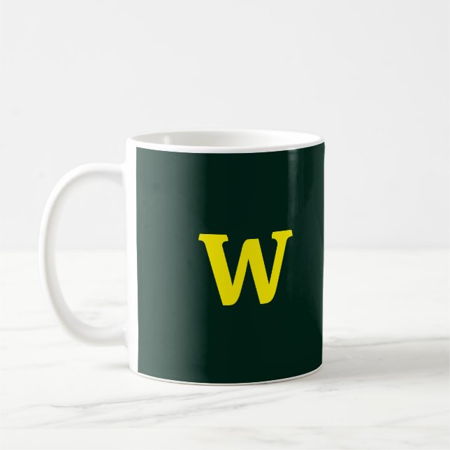 Mug LETTRE initiale jaune vif moderne (Gauche)