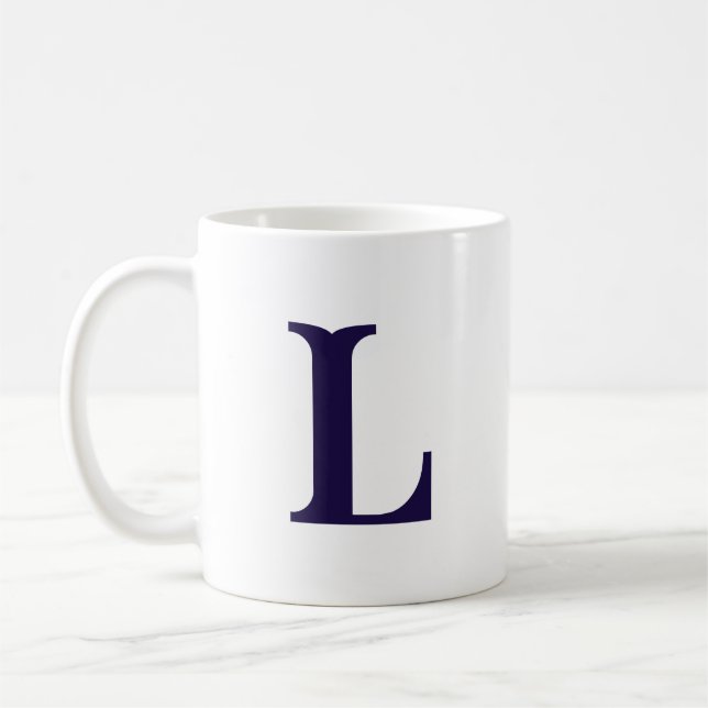 Mug Lettre Initiale Lettre Moderne Moderne Monogramme (Gauche)