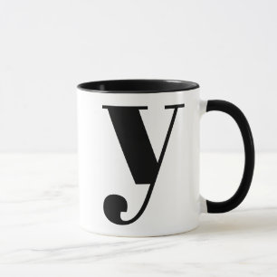 MUG LETTRE INITIALE MONÂTRE MODÈLE NOIR ET BLANC