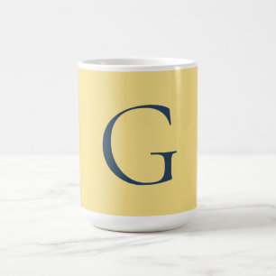 Mug Lettre initiale monogramme Jasmine Gris ardoise un
