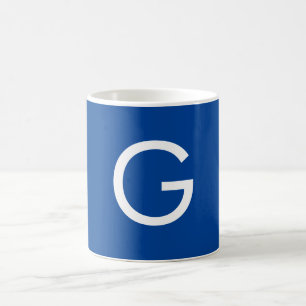 Mug Lettre initiale Monogramme Moderne Style Bleu