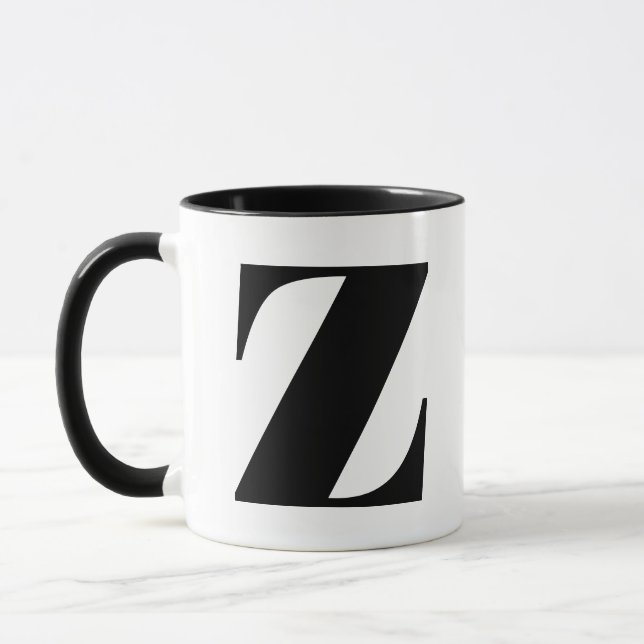 MUG LETTRE INITIALE MOYENNE Z NOIR ET BLANC (Gauche)