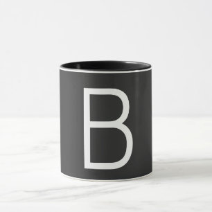 Mug Lettre initiale noire Monogramme moderne