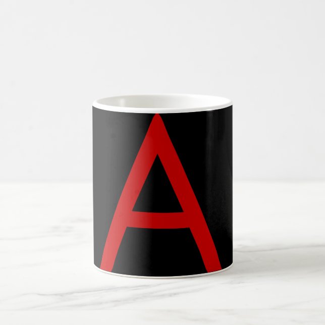 MUG LETTRE INITIALE NOIRE ROUGE LETTRE NOIRE PLACE (Centre)
