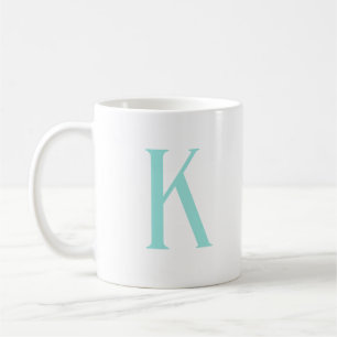 MUG LETTRE INITIALE NOUVELLE MAIN MONOGRAPHIQUE VERTE