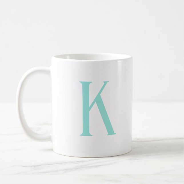 MUG LETTRE INITIALE NOUVELLE MAIN MONOGRAPHIQUE VERTE (Gauche)