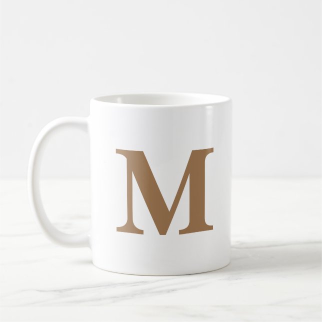 Mug Lettre initiale or Monogramme moderne (Gauche)
