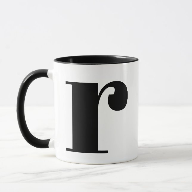 MUG LETTRE INITIALE OU NOIR ET BLANC (Gauche)