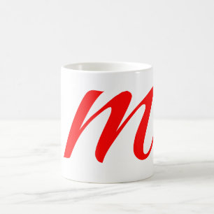 Mug Lettre initiale rouge monogramme professionnel mod