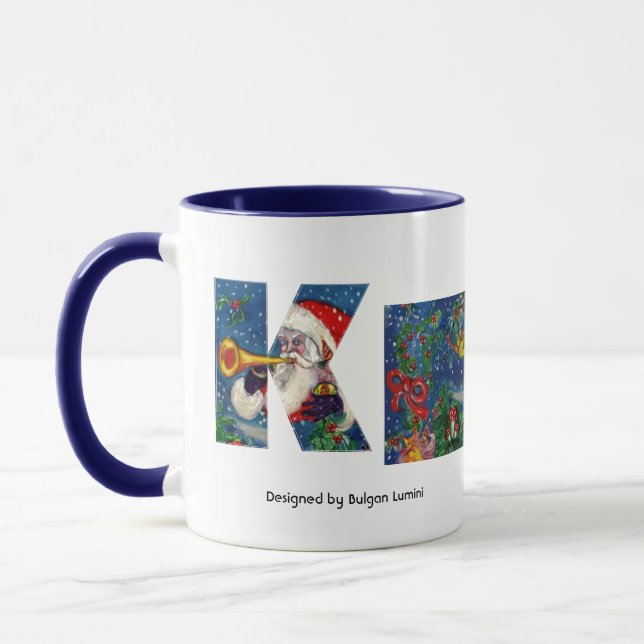 MUG LETTRE K DE NOËL / MONOGRAM DE SANTA CLAUS (Gauche)