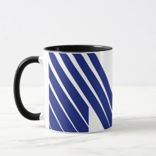 Mug Lettre M élégante ligne bleue 
