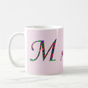 Mug LETTRE M MONO Tie Dye NON Coloré