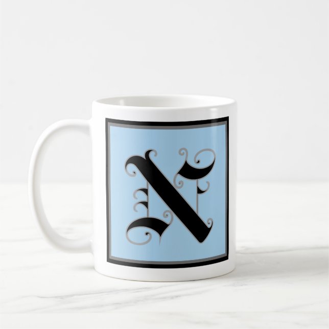 Mug LETTRE MAJUSCULE Calligraphique N (Gauche)