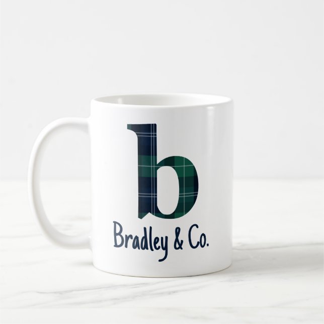 Mug Lettre minuscule b initiale avec nom de famille (Gauche)