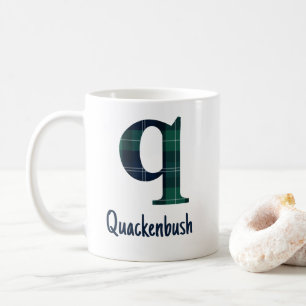 Mug Lettre minuscule d'impression plaid q initiale et