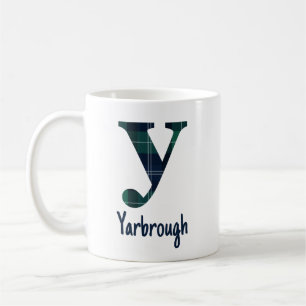 Mug Lettre minuscule d'impression plaid y initiale et