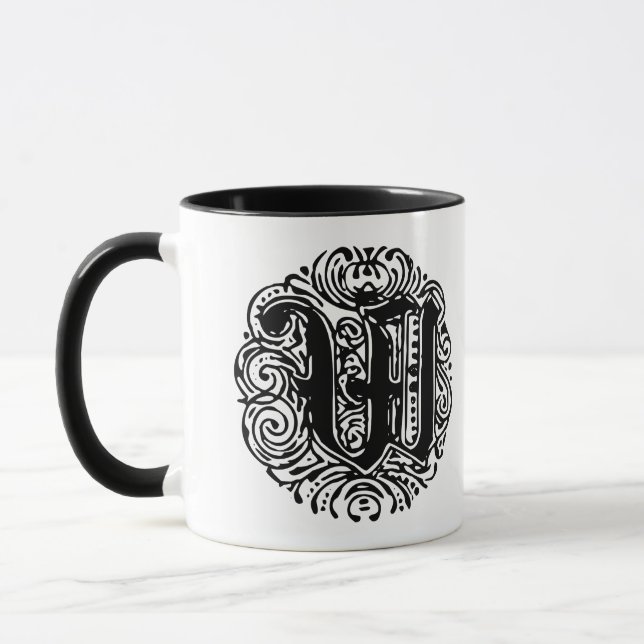 Mug LETTRE MONARIE MONOGRAPHIQUE W Alphabet initial W (Gauche)