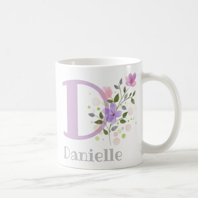 Mug Lettre monographie D & Nom chrétien (Droite)