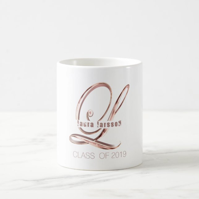Mug LETTRE MONOGRAPHIQUE D'OR L Personnalisé Nom et te (Centre)