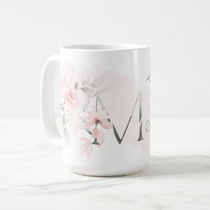 Mug LETTRE MONOGRAPHIQUE M Rose rose pâle
