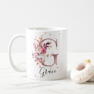 Mug LETTRE MONOGRAPHIQUE MOULAIRE ROSE Rose DOUCE G