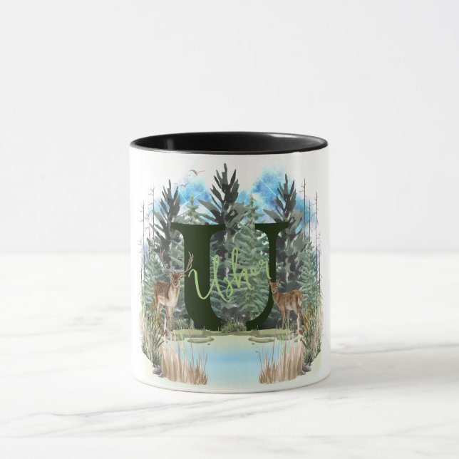 Mug Lettre monographique personnalisée U (Centre)