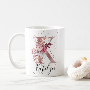 Mug LETTRE MONOGRAPHIQUE PLEINE MOUVE Rose DOUCE K