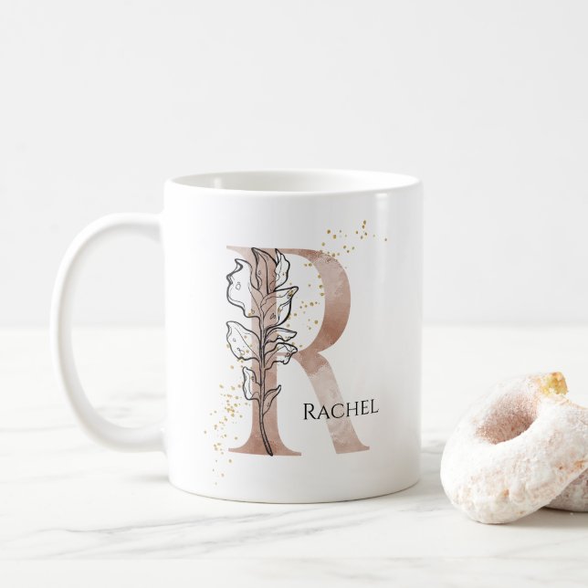 Mug LETTRE MORALE INITIALE R BOHON Personnalisée (Avec donut)