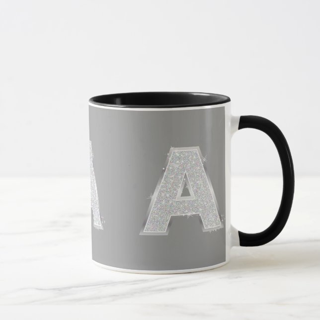 Mug LETTRE Parties scintillant EN ARGENT A (Droite)