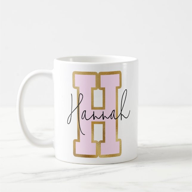 Mug Lettre rose Gold College Varsity Monogram H (Gauche)