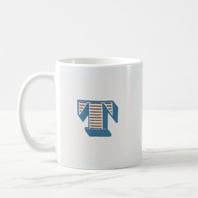 Mug Lettre "T" Monogramme (Gauche)